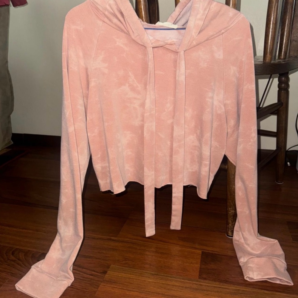 Pink Tie-Dye Women's Crop Top Hoodie